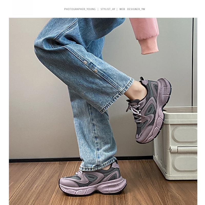 Thick Sole Women's Lace-up Casual Shoes, Temperament Comfortable Breathable Shoes