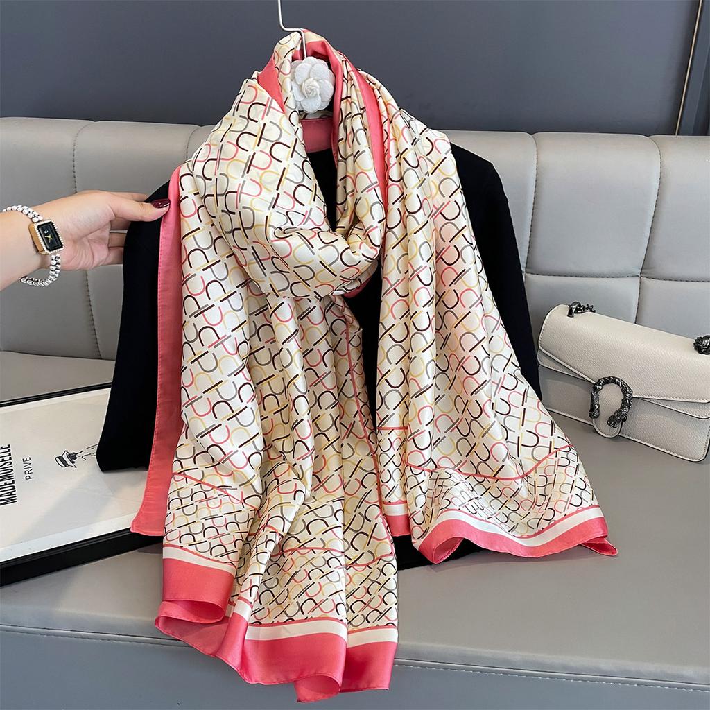 180*90cm Large Silk Satin Scarf Women Fashion Printed Scarf Spring And Summer Styles New Shawl Wrap Female Hand  NEW