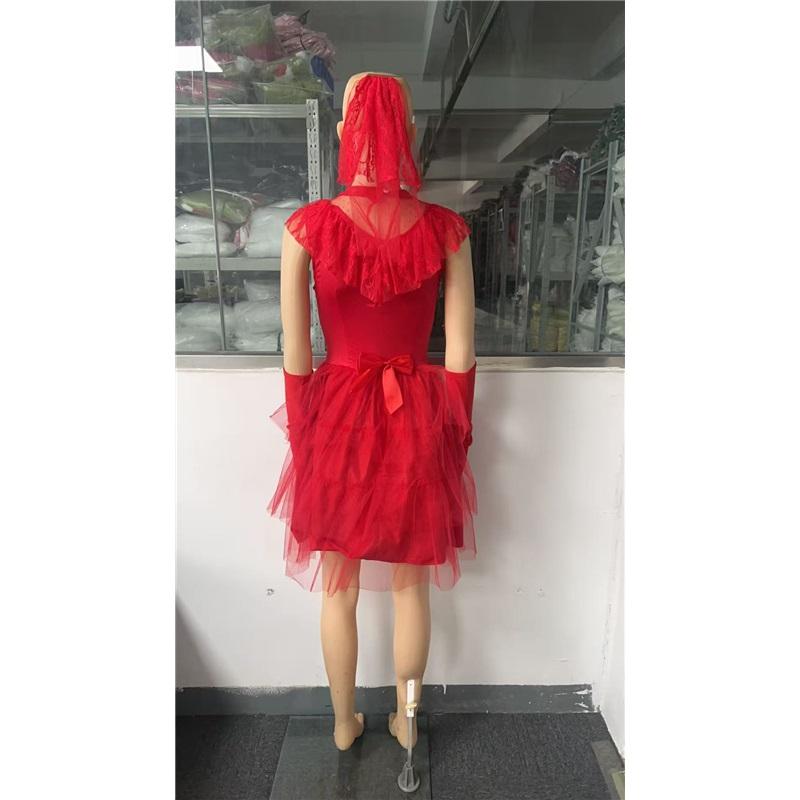 Grenzüberschreitende Unterwelt-Großmeisterin Lydia Cosplay Netzkleid Halloween Cosplay Bühnenbrautkostüm