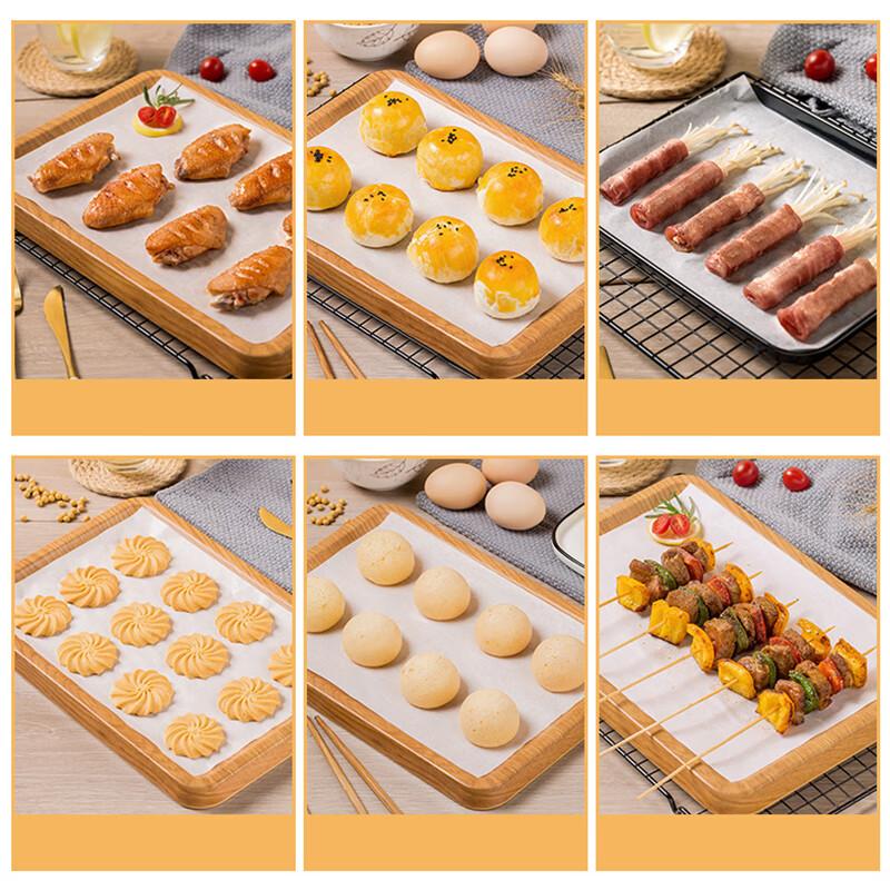 MEIJINJIA (MEIJINJIA) Oven Paper, 20*30cm*100 Sheets, Baking Paper, Silicone Oil Paper, Meat Roasting Paper, Grease-Proof Paper, Air Fryer Paper
