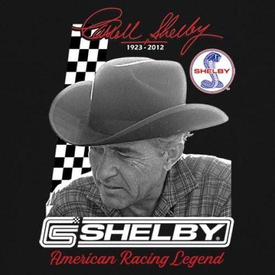 Carroll Shelby Signature T-Shirt GT500 Mustang Muscle Car American Racing Legend Lives Powered by Ford Men's Tee