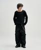 NOT4NERD Distressed Contrast Hand Stitch Knit - Black