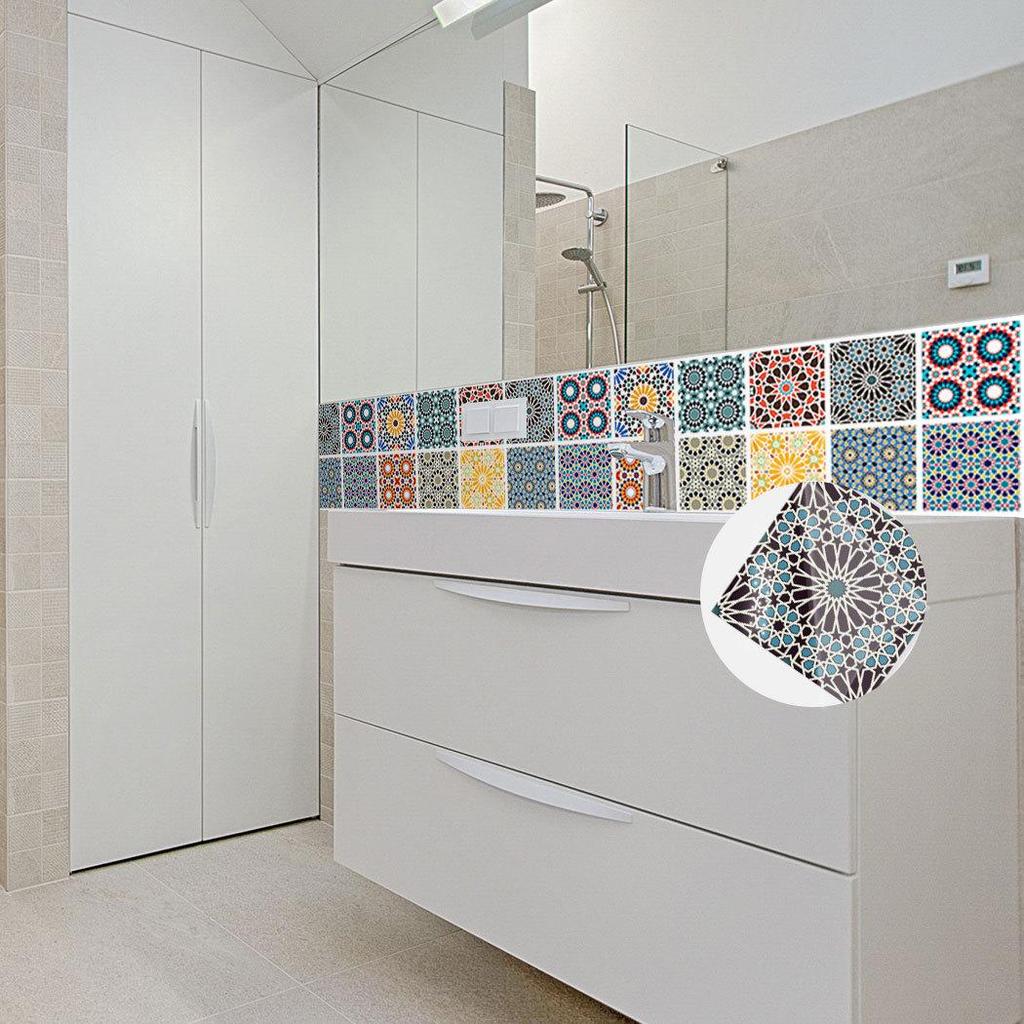 Traditional Islamic Design Crystal Tile Sticker for Kitchen & Bathroom, Anti-Stain, SJ004