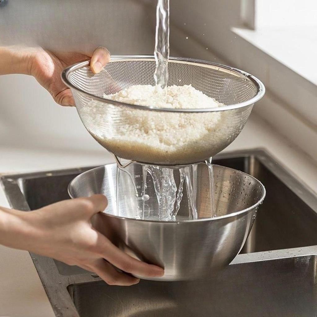 Stainless Steel Colander Basket with Basin Fine Mesh Strainer and Food Strainers Set