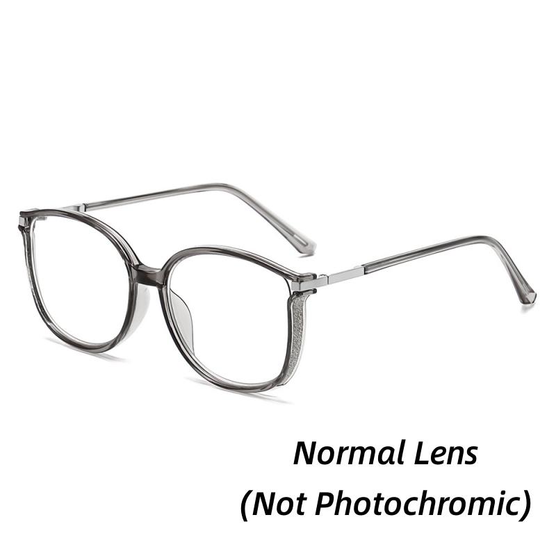 Unisex Retro Cat Eye Pochromic Glasses Trendy Color Changing Reading Glasses for Men Women Fashion Outdoor Sunglasses+4.0