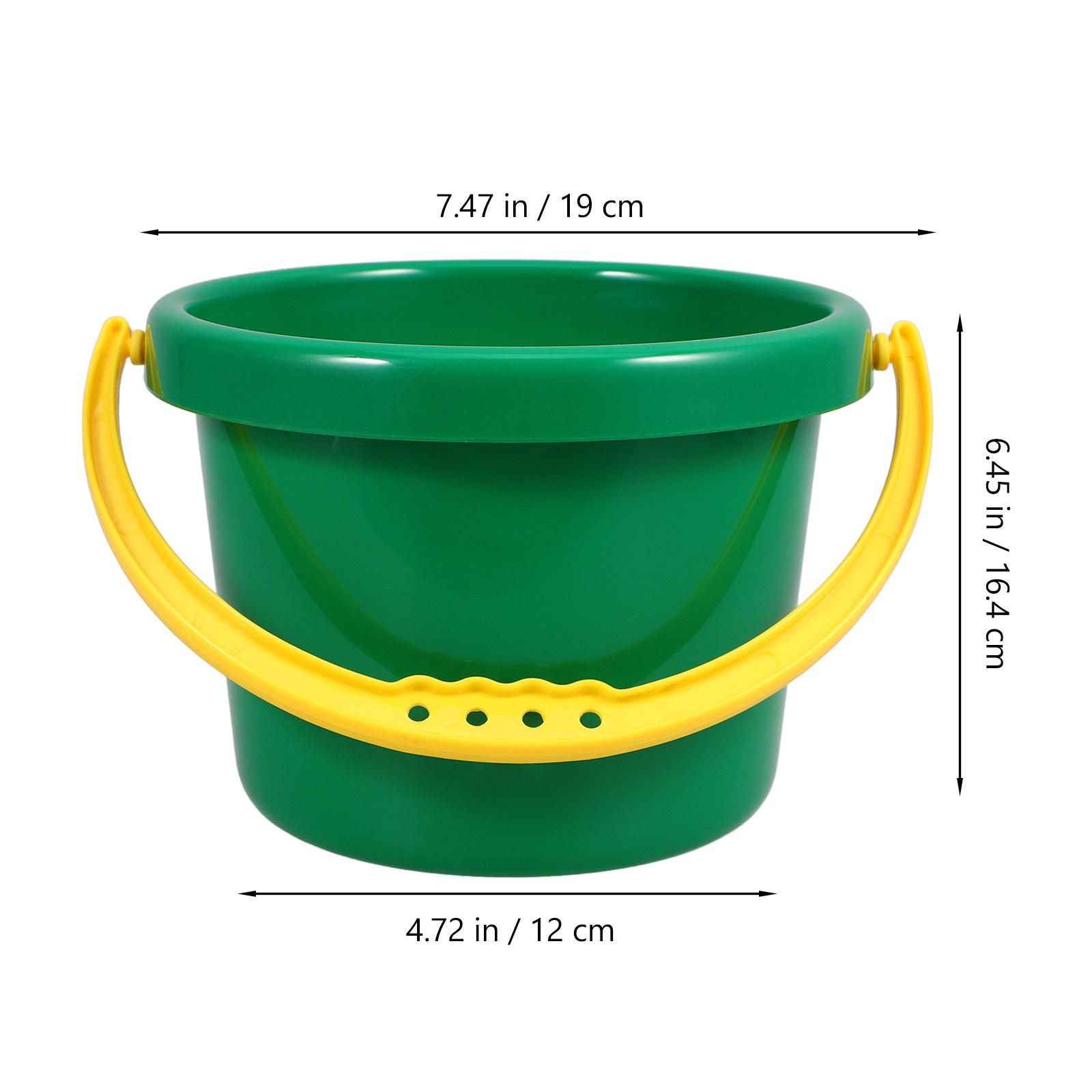 

Lightweight Plastic Sand Bucket Bright Design Portable Beach Pail Summer Outdoor Multi-Use Bucket Handle Beach Pails зелёный