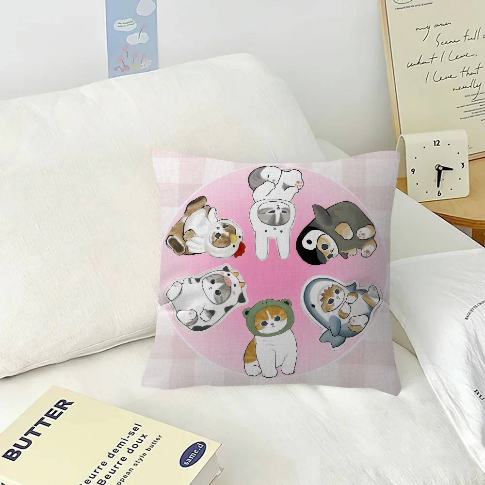 Mofusand Cute Cat Cartoon   Cushion Cover Pillowcase Upholstery Sofa Throw Pillow Home Decor Pillowcas