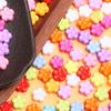 500g About 1850Pcs 9mm DIY Acrylic Flower Shape Candy Color Findings Jewelry Accessories Loose Spacer Beads Solid Color
