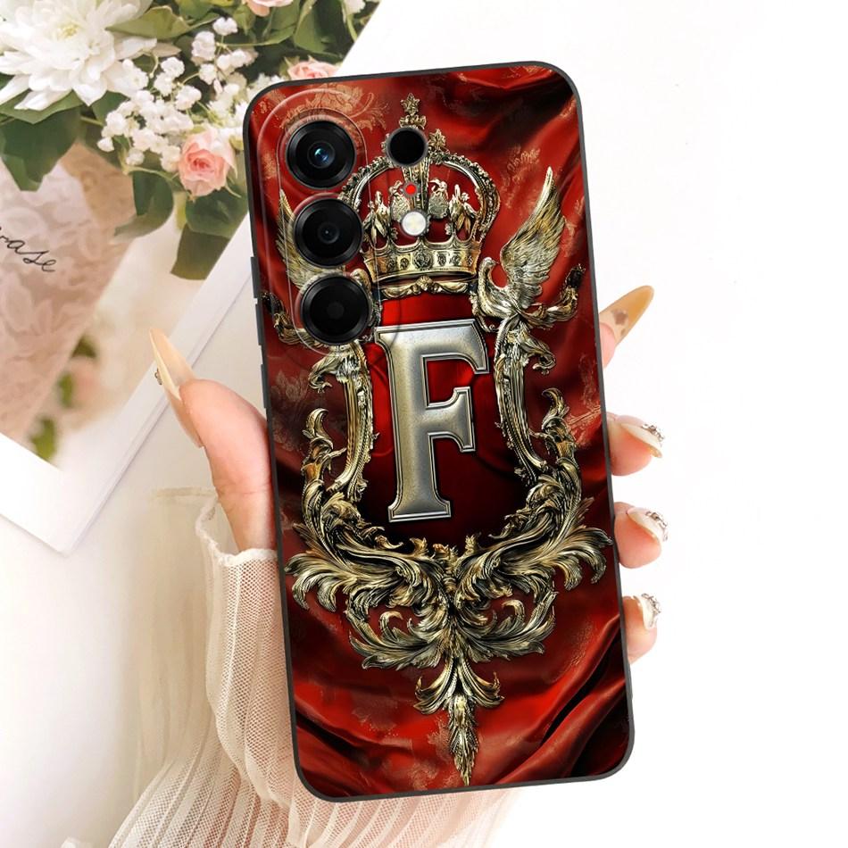 For Tecno Camon 50 4G 2026 Feather Crown Initial Letter Phone Case For Tecno Camon50 4G CN5 Soft Silicone Covers Bumpers