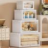Portable Transparent Book Storage Box with Wheels and Dustproof Cover