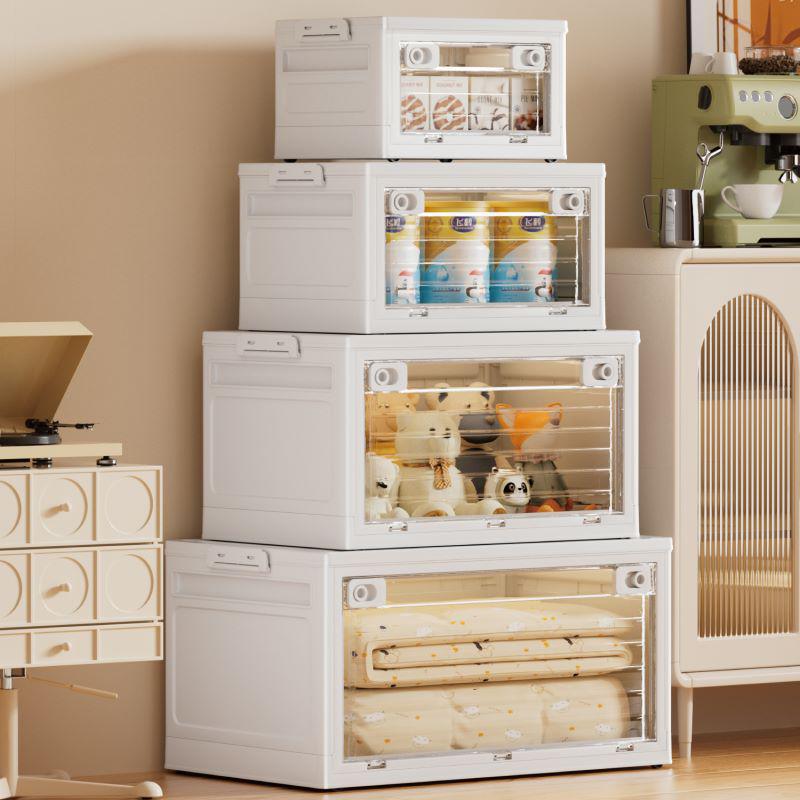 Portable Transparent Book Storage Box with Wheels and Dustproof Cover