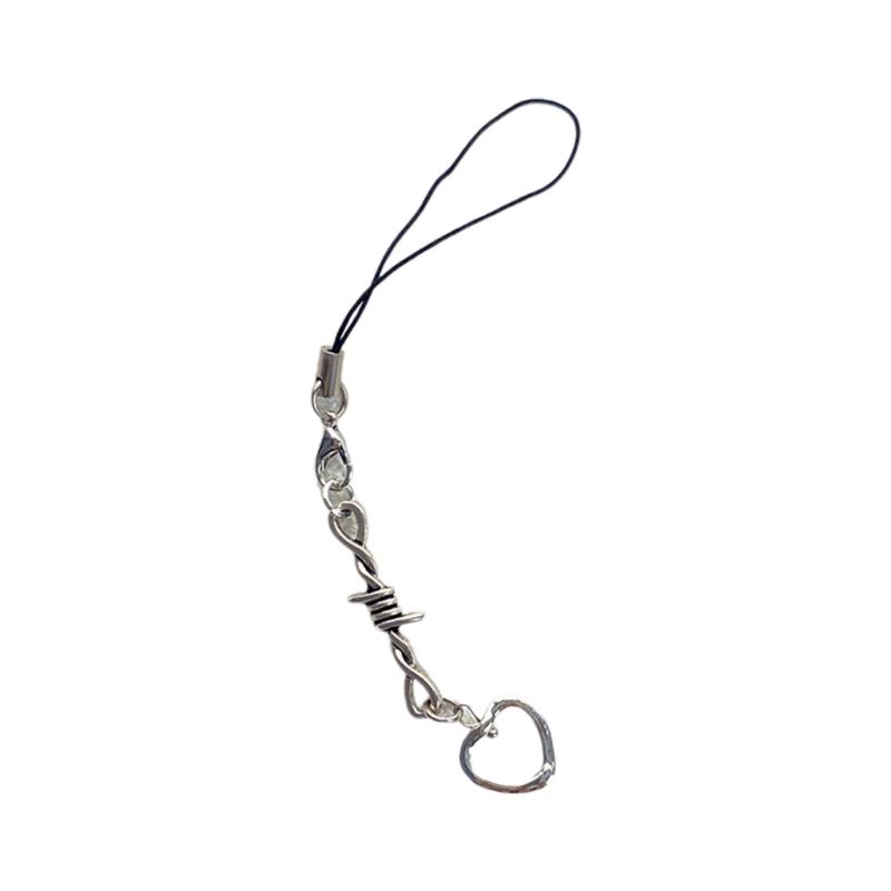 Lovely Rose Bowknot Heart Phone Charm Straps Car Keys Hanging Pendants Bag Decoration Lanyard Women Purse Accessories