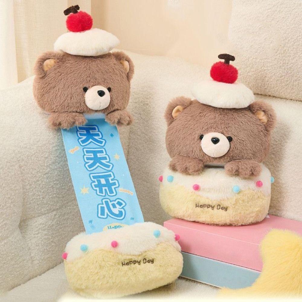 Pull-out Plush Bear Doll Creative Birthday Gifts Interactive Bear Cake Plush Toy  Valentine's Day