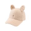 Hat for Women In Autumn and Winter Hairy Thickened Warm Baseball Cap Rabbit Ears Cute Versatile Embroidered Korean Style Baseball Cap