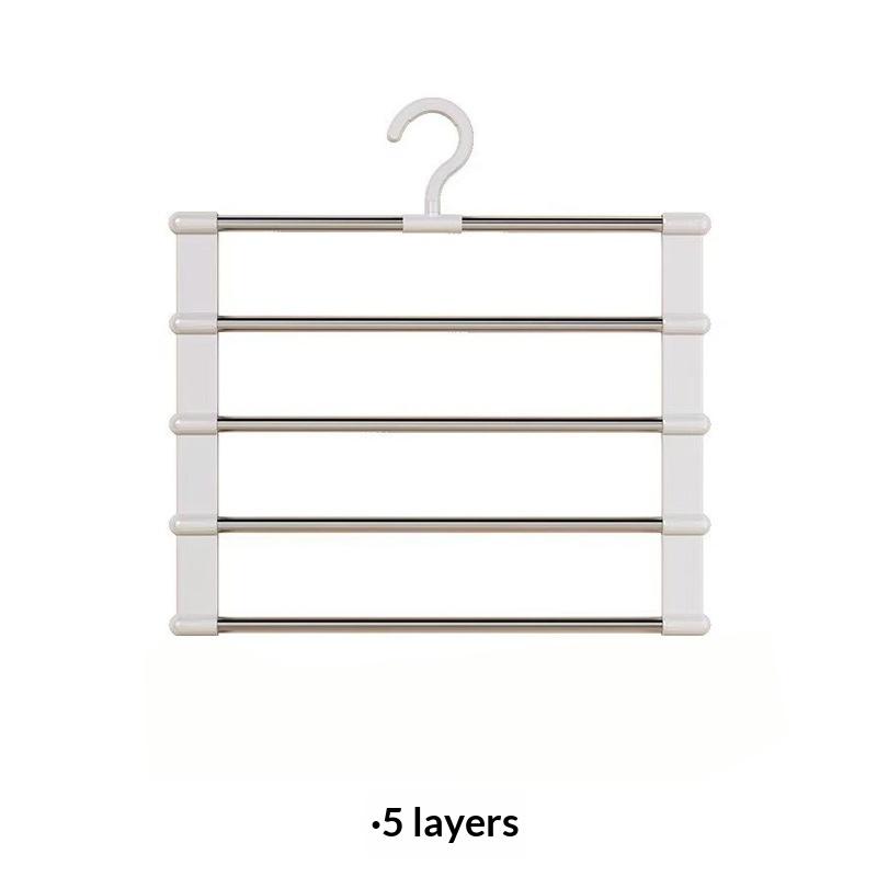 7-Tier/5-Tier Pants Storage Rack Trouser Hanger For Home Clothing Organization Non-Slip Wardrobe Storage Clothes Rack Tidy