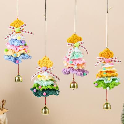 Yousheng Christmas Crochet Pendant Snowflake Hanging Decoration Xmas Tree Ornament with Jingle Bell for Festive Home Living Room Decor