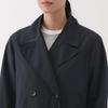 MUJI Trench Dark Size S Women's Water-Repellent Coat, Navy, (BD0ZXA5S)