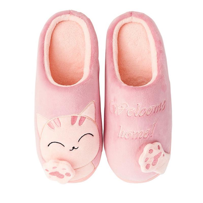 Women's Cozy Winter Cotton Slippers - Cute, Indoor, Heel-Covering, Plus Velvet, Soft Sole