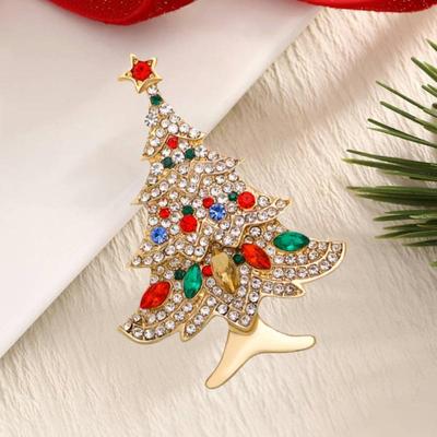 Vielseitige Strass-Weihnachtsbrosche für Damen: Baum, Elch, Kranz, Schneeflocken Schuh-Pin