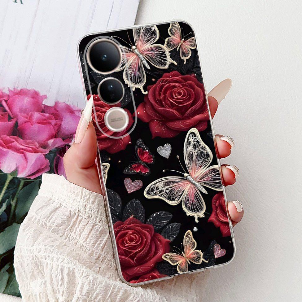 For Vivo V50 Lite 5G Case Cover Cute Cat Luxury Fashion Flowers Funny Cool Painted Back Cover For Vivo V50Lite 5G Phone Case