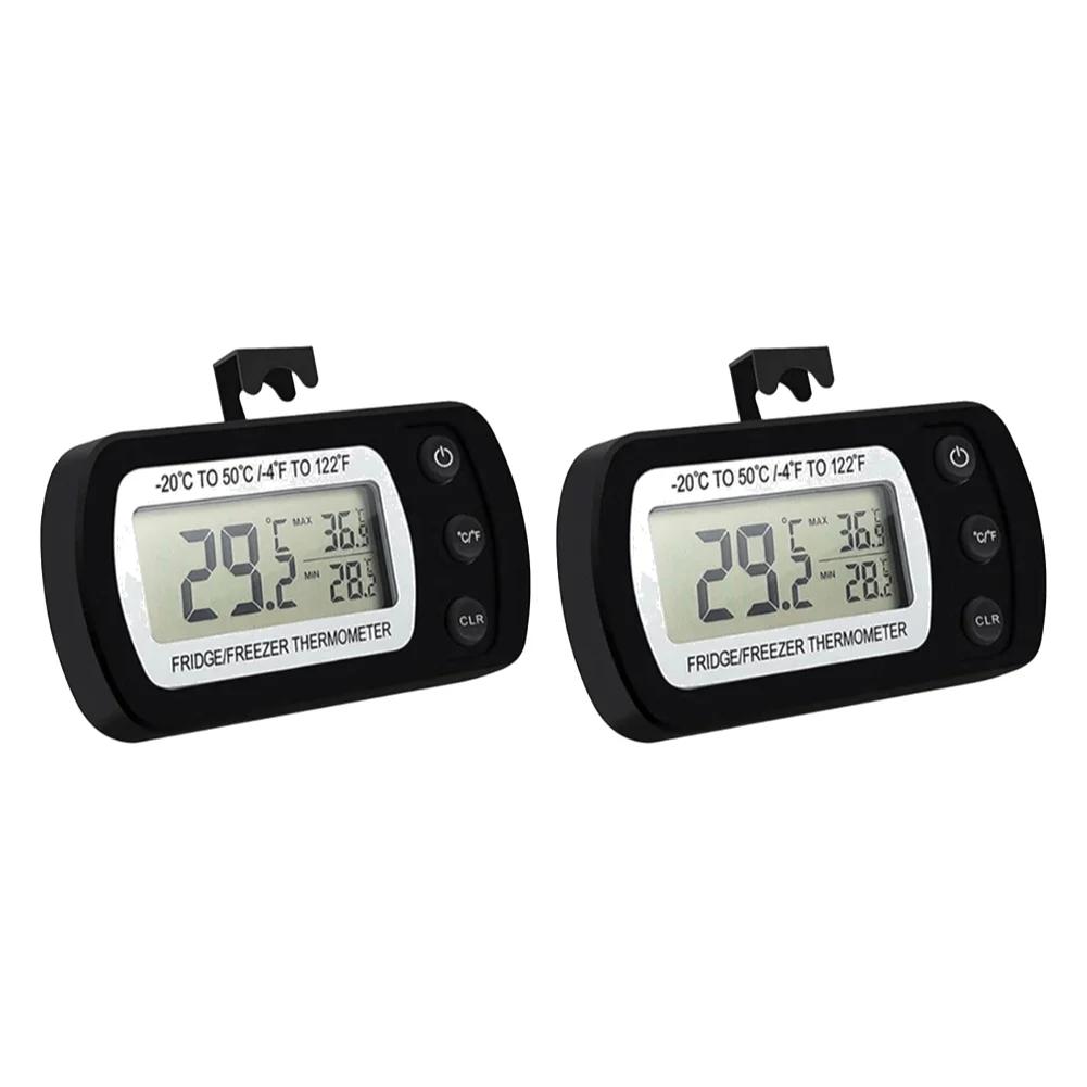 Digitales Kühlschrankthermometer Großes LCD Wasserdicht Kühlschrank Gefrierschrank Thermometer Magnetische Rückseite & Haken für Küche Haushalt Restaurant