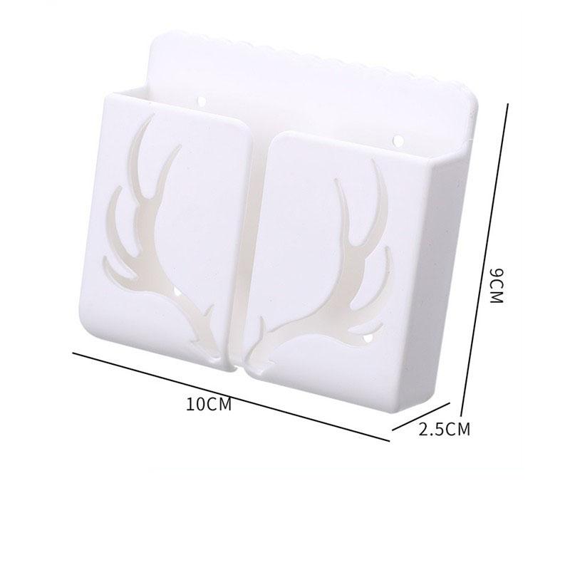 1PC Wall Mounted Storage Box Remote Control Storage Box Air Conditioning Remote Control TV Storage Box Phone Holder Organization белый