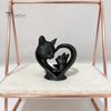 Cute Cat Home Decoration Mother Baby Figurine, 3D Printed Heart Sculpture for Desk Decor, Smooth Surface Statue Modern Art Living Room Study,