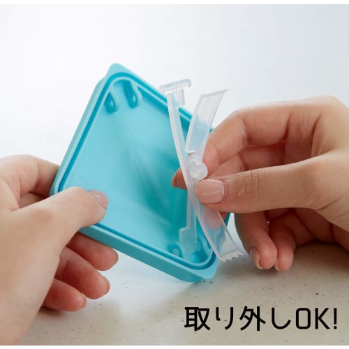 Asahi Denki Kasei Smile Kids Storage Containers with Tongs-shaped Lids (Set of 2) Mint Blue/Salmon Pink, 175ml (Made In Japan) ATN-0102