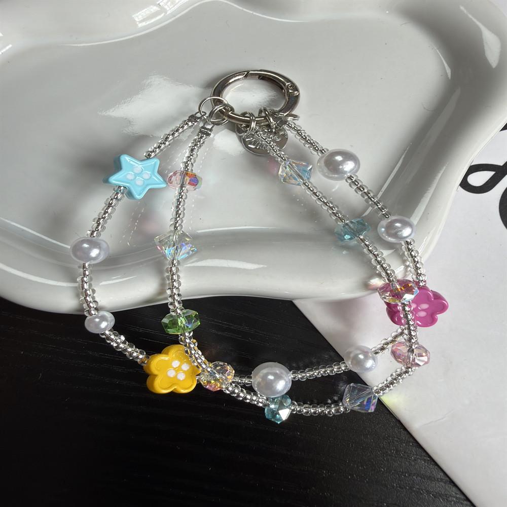 Pvc Colorful Flower Phone Lanyard With Keychain For Women And Men Outdoor Use