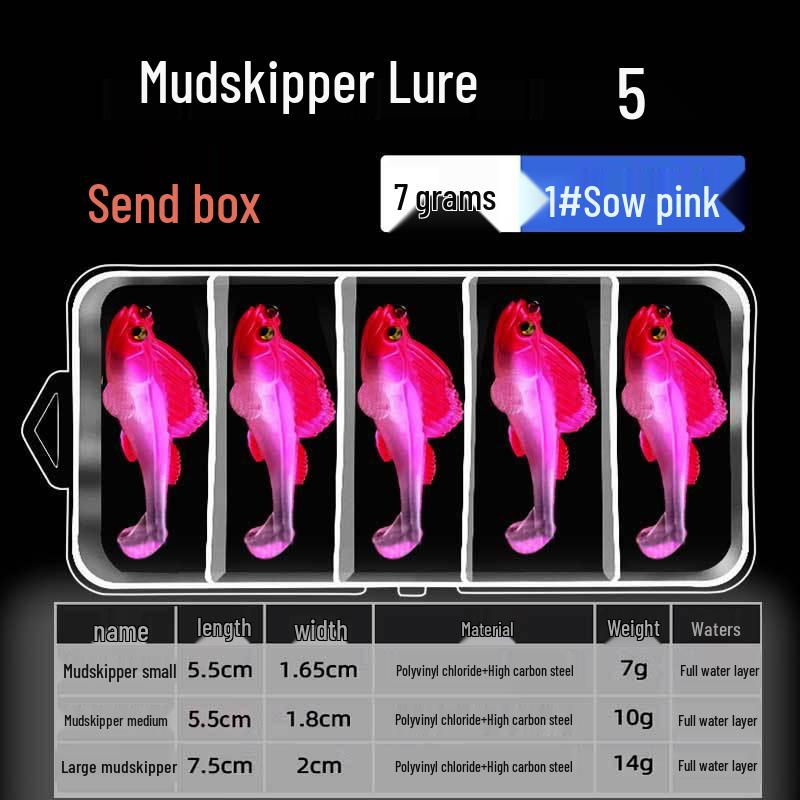 Mudskipper Anti-Snag T-Tail Soft Bait Lure for Bass, Catfish, Blackfish & Mandarin Fish