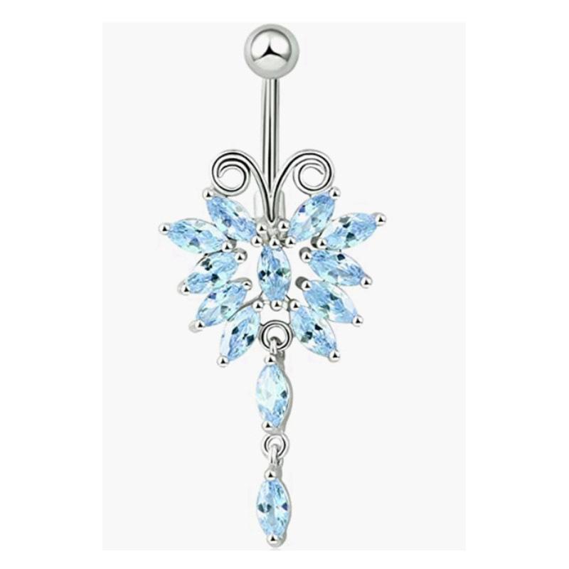 

Европейский и американский стиль, мода, инкрустация бабочкой, вермикулит, пупок, пупок, ногти, кольцо для бровей, кольцо для губ, кольцо для губ, партия проколов человека синий