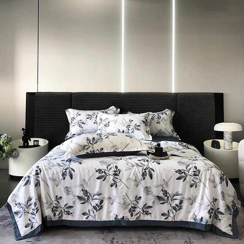 Piumone Estivo Sottile 4 pezzi Tessili per la Casa Lusso Leggero Coperta Estiva Fresca Taglia Queen Piumone per Aria Condizionata Set Lenzuolo Federe