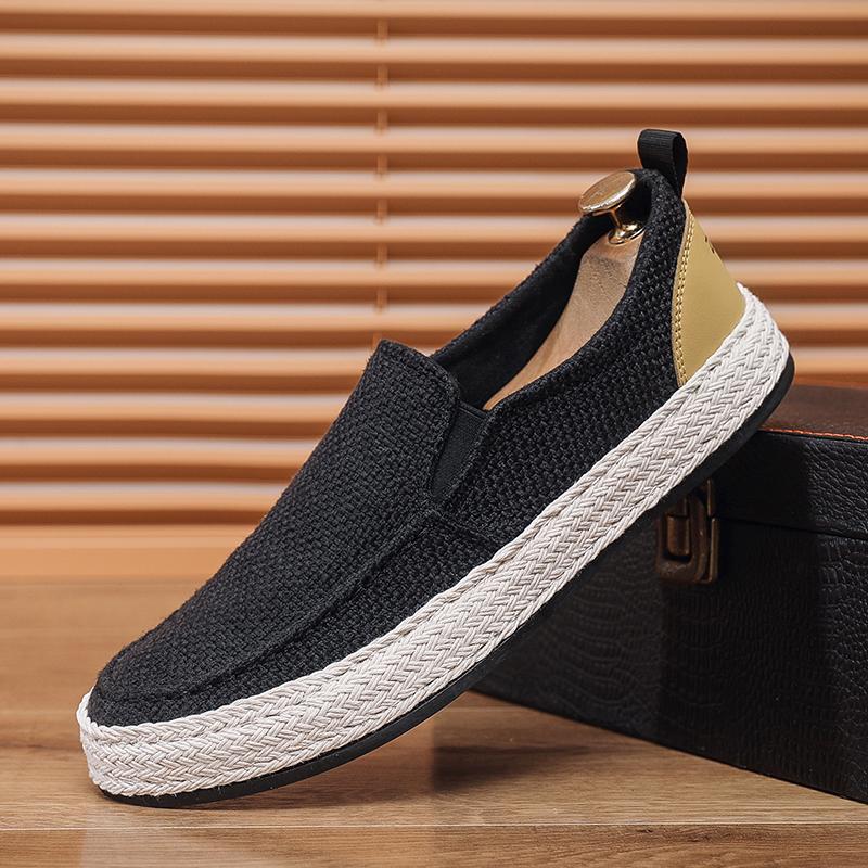 Fashion Summer Casual Loafers Men Breathable Slip On Urban Shoes Men Classic Linen Canvas Sneakers Male Light Flats Lazy Shoes Cheap