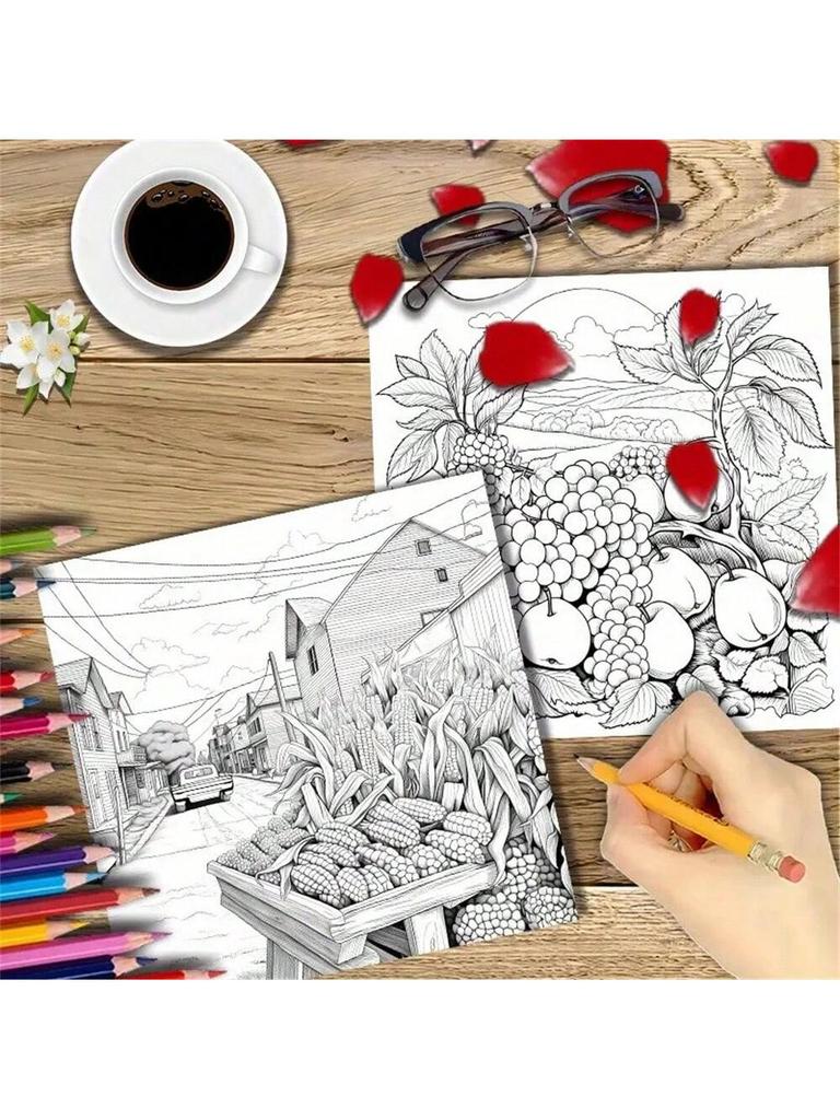 1pc Art Coloring Book 22 Page Coloring Books Gift For Birthday Party Relieve Stress Kill Time , Graffiti Painting Drawing Art Book