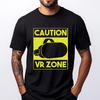 Caution Vr Zone Vr Gaming Virtual Reality Gamer Oversized T Shirt Brand Clothing Tshirt Funny Camiseta