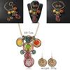 Jewelry Set With Crystal Beads And Aluminum Wire Handcrafted Flower Pendant For Women