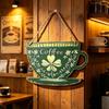 Creative Coffee Cup Doorplate Wooden Wall Hanging Crafts Door Pendant Background Prop