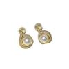 French pearl water drop ear clips without holes, high-grade copper plated zircon stud earrings, retro light luxury earrings, women without ear holes