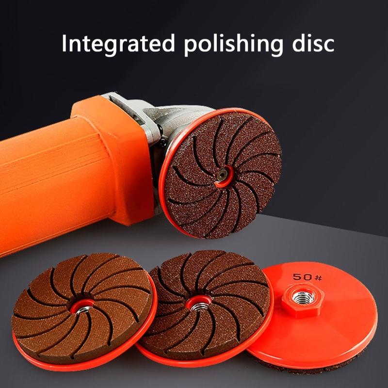 Carborundum Polishing Pad Round Carborundum Buffing Disc Wet Dry Granite Sanding Pad 50/100/200# For 100 Type Angle Grinder