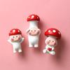 3D Red Mushroom Refrigerator Sticker Standing Sitting Hug Cartoon Refrigerator Decorative Magnetic Sticker Resin Gift