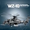 1366PCS Military WZ-10 Fiery Thunderbolt Armed Helicopter Airplane Building Blocks,Air Force Large Aeroplane Model Birthday Gift
