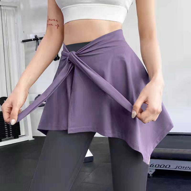 Yoga Wrap Skirt: Slimming Tie Waist, Hip-Covering, Short Dance & Fitness Skirt