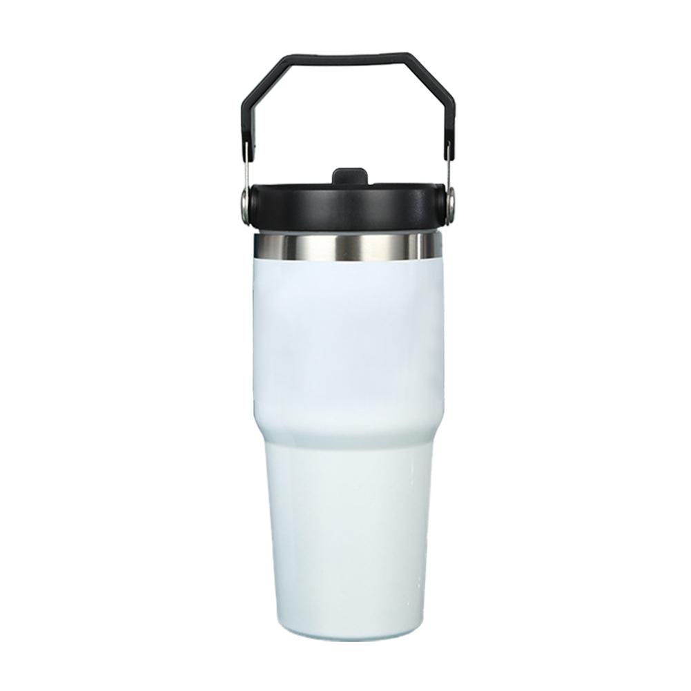

20/30 унций 304 нержавеющая сталь термос для воды термос для кофе в машину холодные горячие кружки термос с ручкой соломинка для спорта 20oz белый
