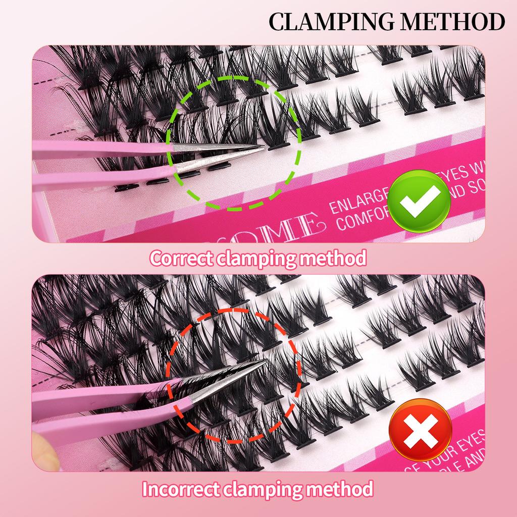 560 Tufts Of Diy Single Tufts Of False Eyelashes, Natural Thick D-Song Segmented Mixed Eyelashes