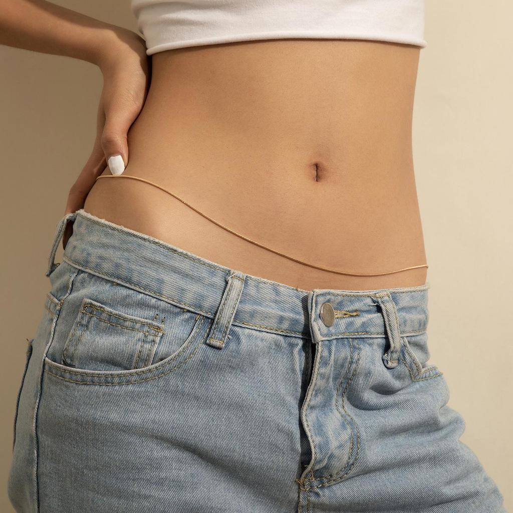 Street Style Snake Bone Metal Waist Chain: Fashionable, Sexy Single Layer Body Accessory