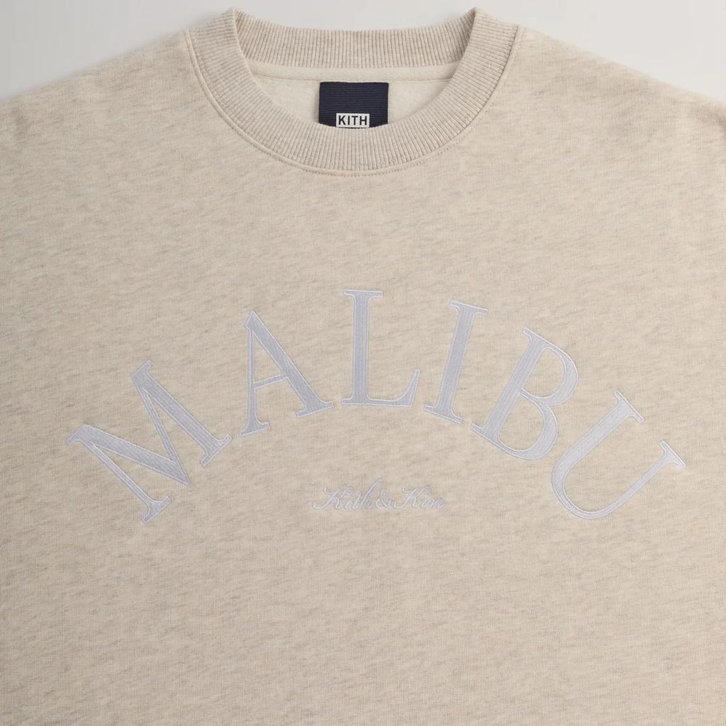 Kith Malibu Souvenir Crewneck Heather Oatmeal Men Tops Tan KHM031499-216