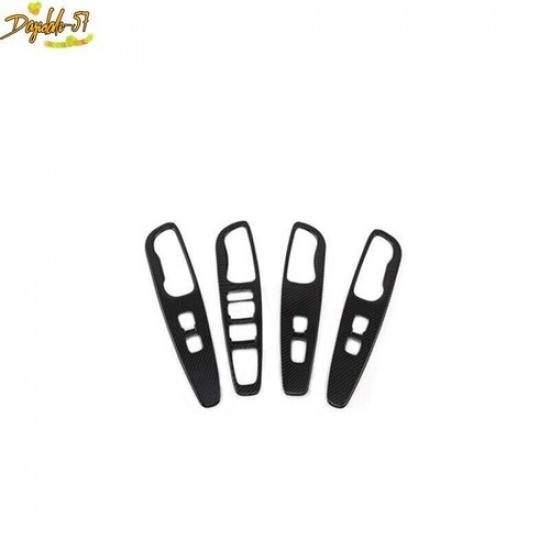 Carbon Fiber Window Lift Switch Button Cover Trim For Hyundai Santa Fe -