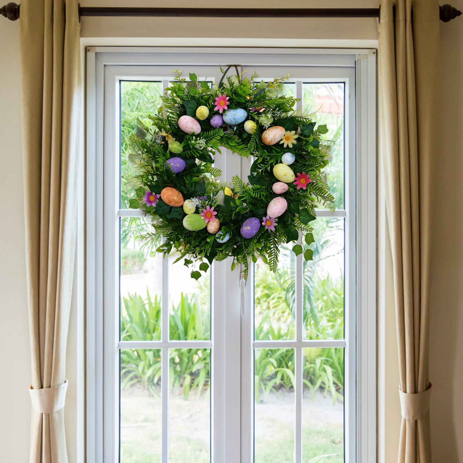 

Easter Egg Wreath ,Artificial Flower Garland Easter Door Garland ,Artificial Easter Wreaths for Front Door