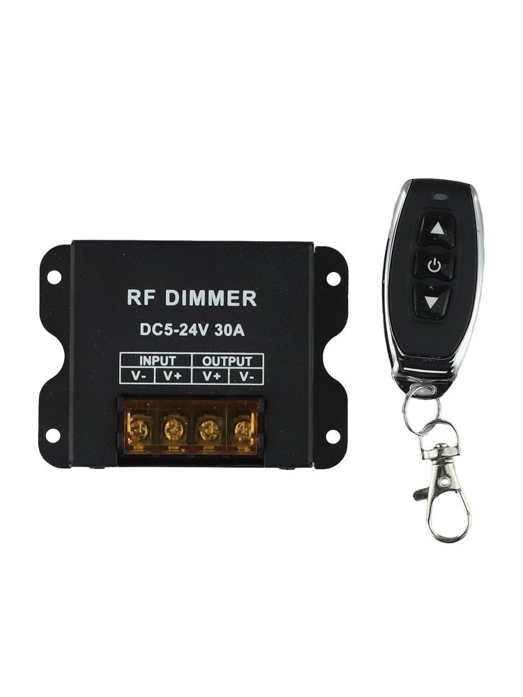 DC 12V 24V LED Dimmer with RF Wireless Remote Control Full Range Brightness Adjustment for Light Strips and More