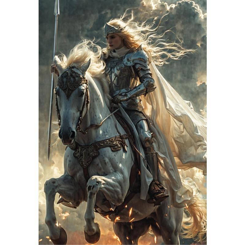 Modern Nordic Female Art Lady Knight Dark Demon Retro Posters Prints Canvas Painting Wall Art Picture Living Room Home Decor